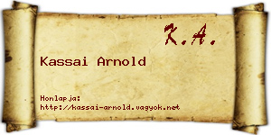 Kassai Arnold névjegykártya