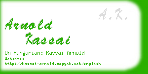 arnold kassai business card